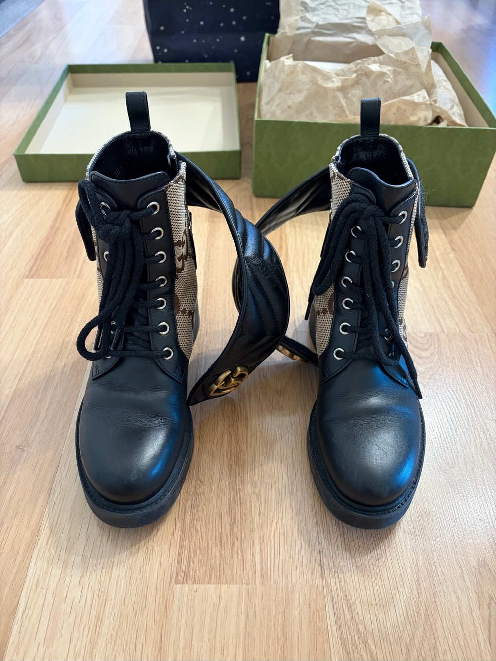 Gucci Marmont Lace Up Women’s Boots - Picture 2 of 12